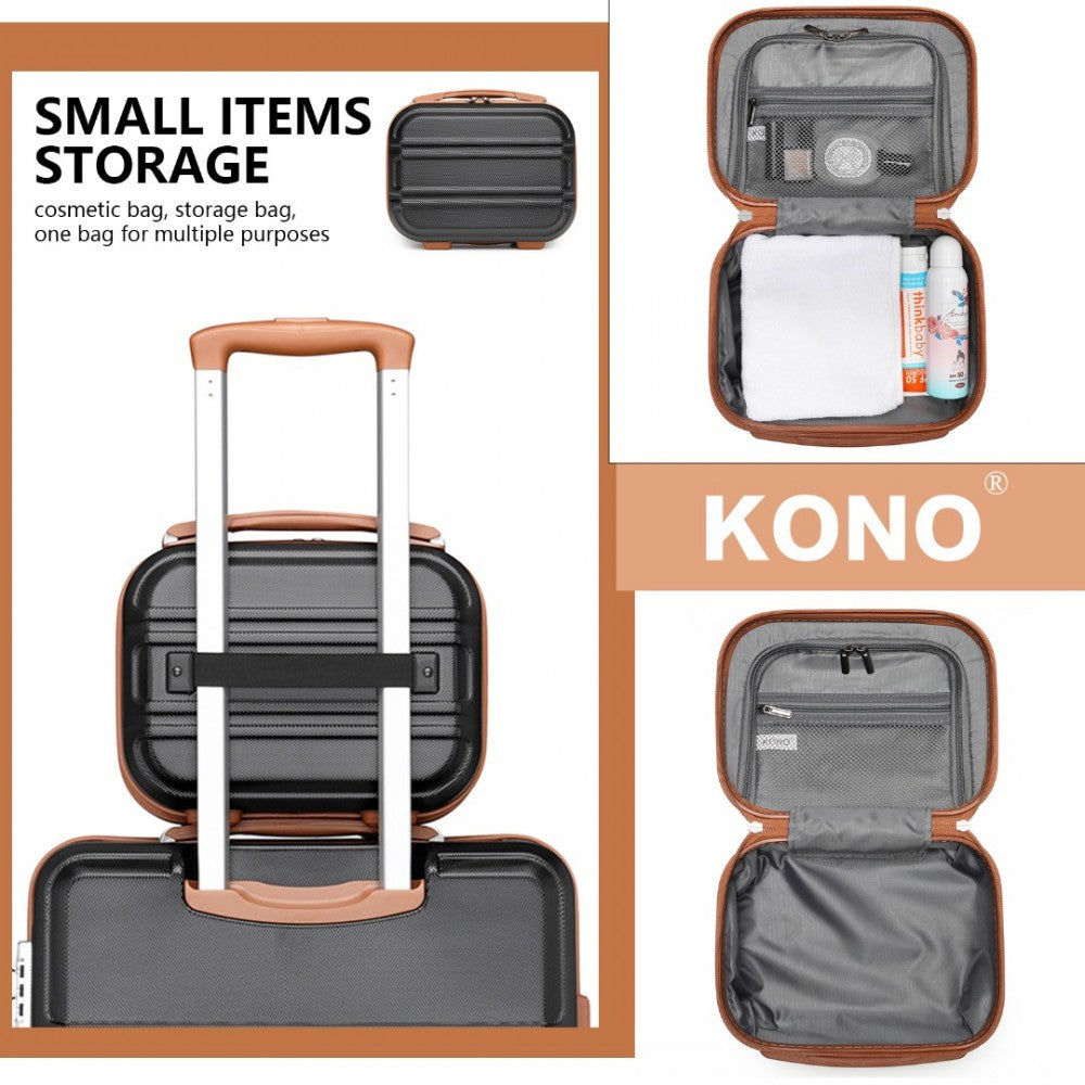 Kono 6 Piece ABS Suitcase Set With 4 Wheel Design Including Vanity Case, Weekend Bag And Toiletry Bag