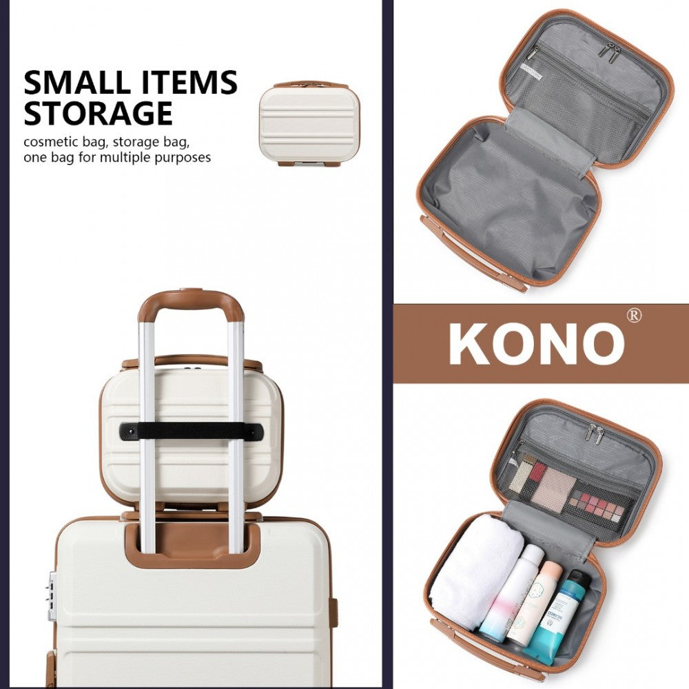 Kono 6 Piece ABS Suitcase Set With 4 Wheel Design Including Vanity Case, Weekend Bag And Toiletry Bag