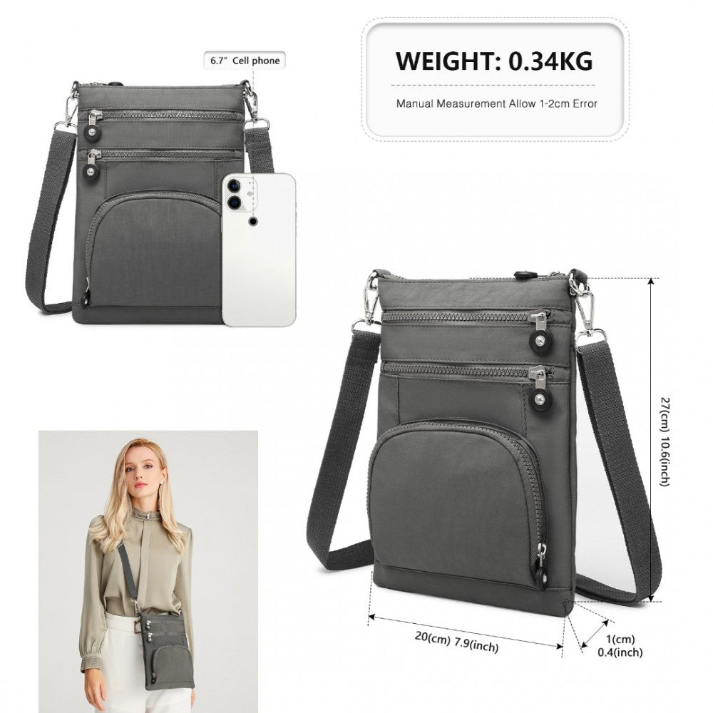 Kono Casual Multi Pocket RFID Blocking Cross Body Bag