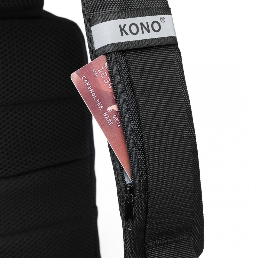 Kono Smart Sling Chest Bag With USB Charging Port Lightweight Single Strap Crossbody Backpack For Daily Use Ideal For Men And Woman