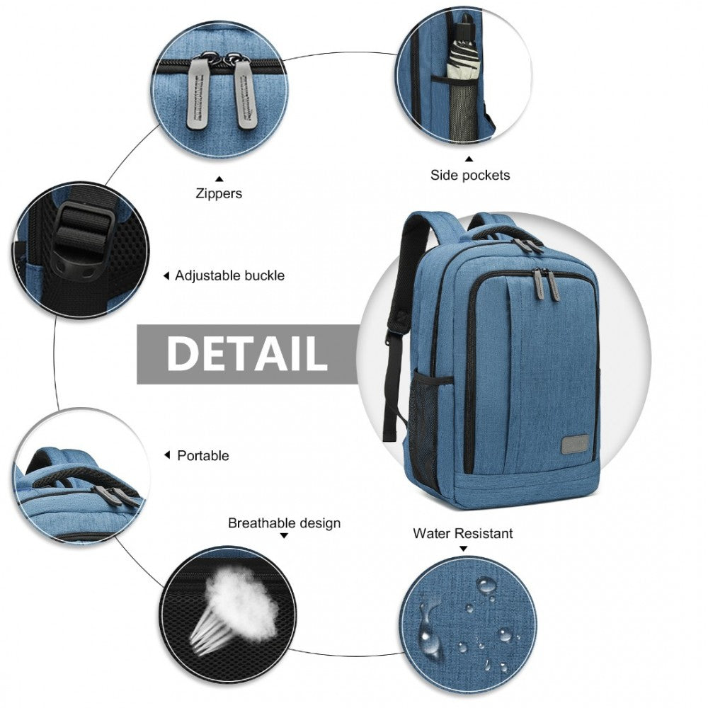 Kono Multi Compartment Backpack With USB Port