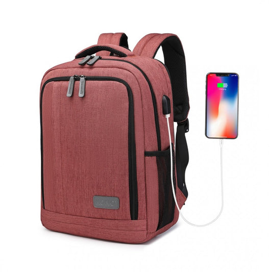 Kono Multi Compartment Backpack With USB Port