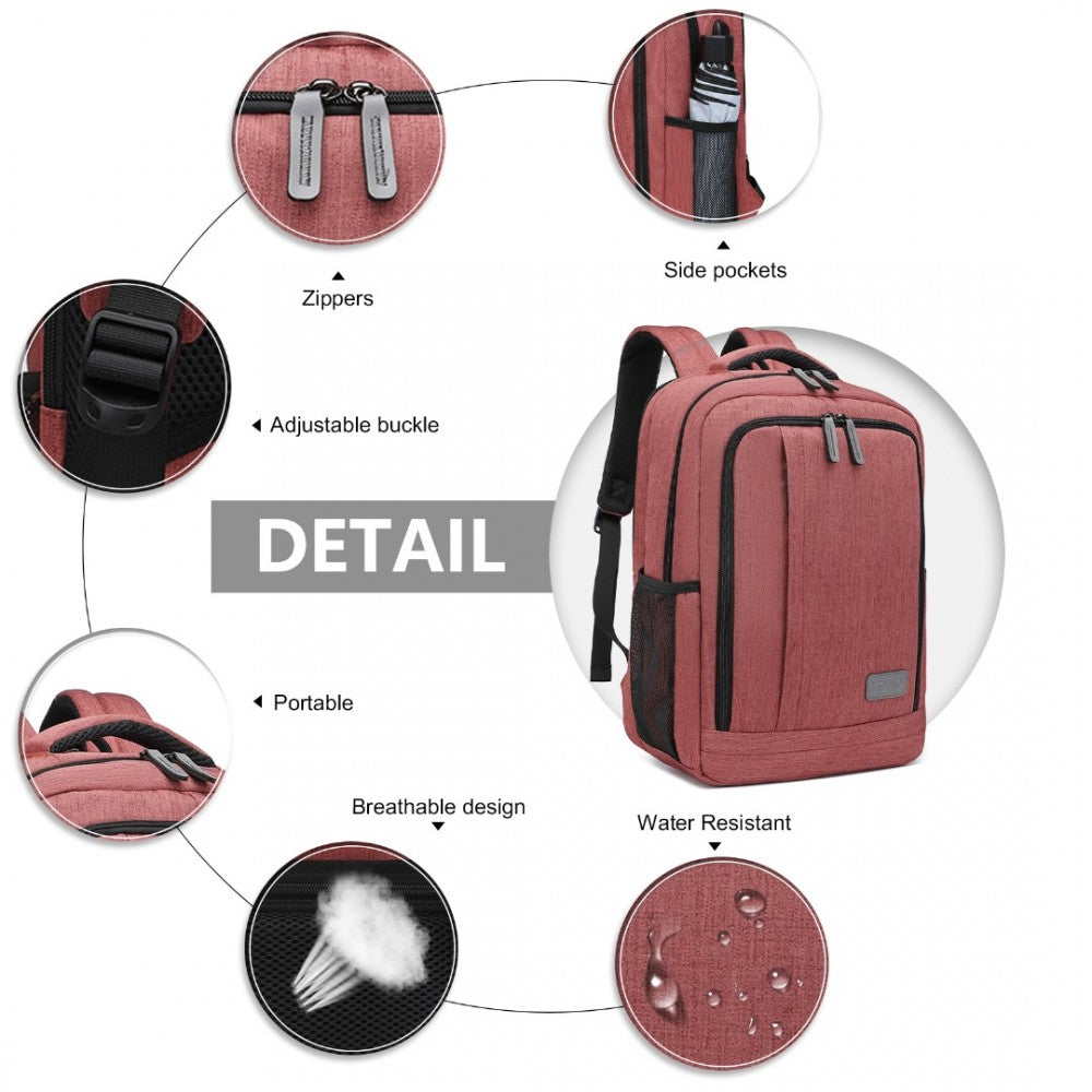 Kono Multi Compartment Backpack With USB Port