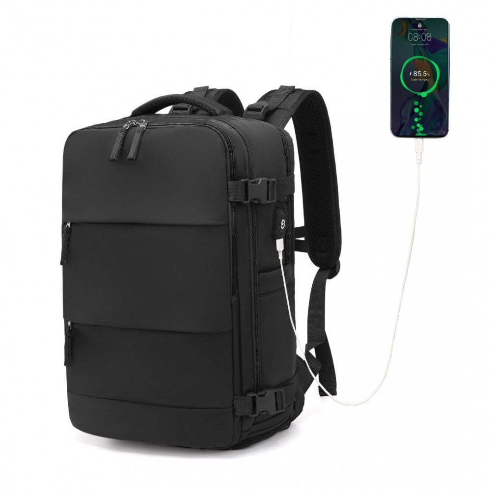 Kono Multi Functional Breathable Travel Backpack With USB Charging Port And Separate Shoe Compartment