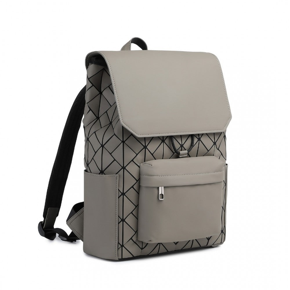 Kono Water Resistant Urban Geometric Backpack With Laptop Compartment