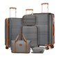 Kono 6 Piece ABS Suitcase Set With 4 Wheel Design Including Vanity Case, Weekend Bag And Toiletry Bag