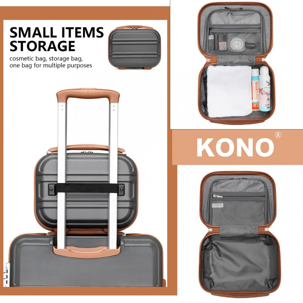 Kono 6 Piece ABS Suitcase Set With 4 Wheel Design Including Vanity Case, Weekend Bag And Toiletry Bag