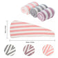 3 Pack Absorbent Microfibre Striped Hair Turban With Button