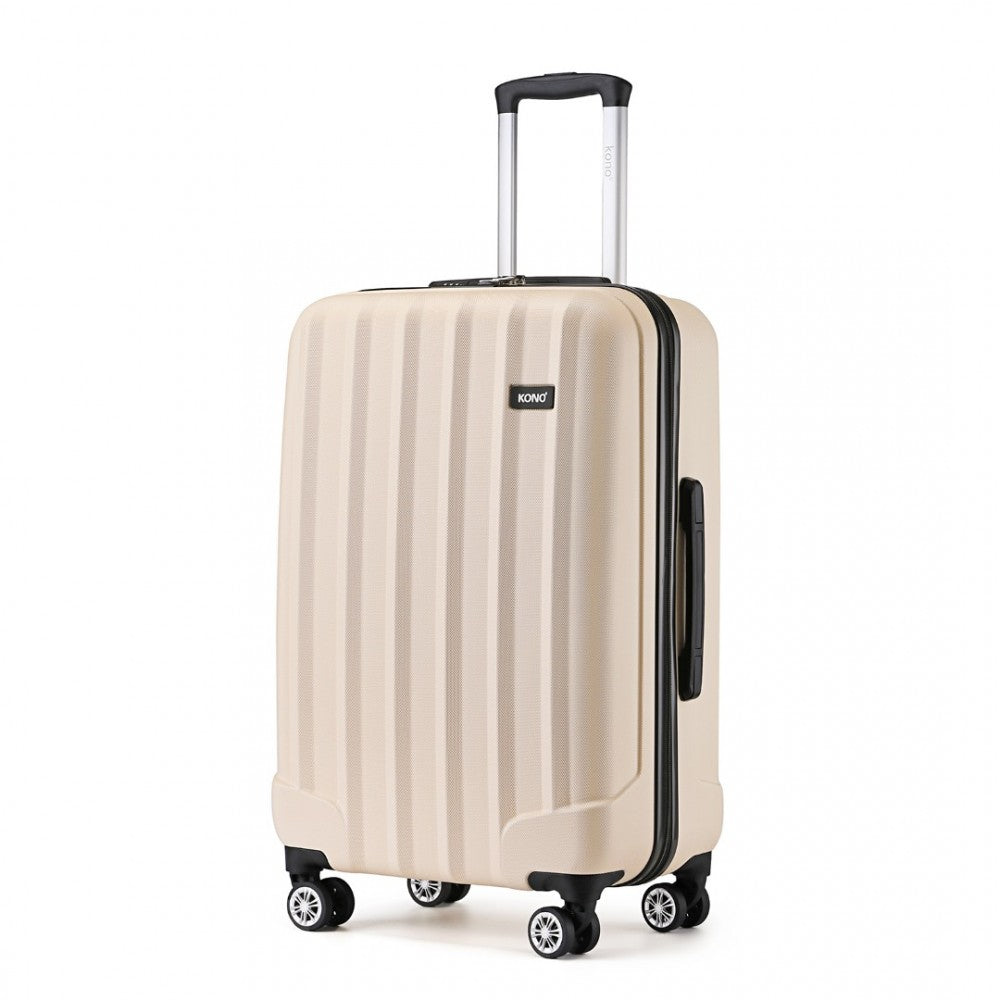 Kono 24 Inch ABS Hardshell Suitcase With Vertical Stripes