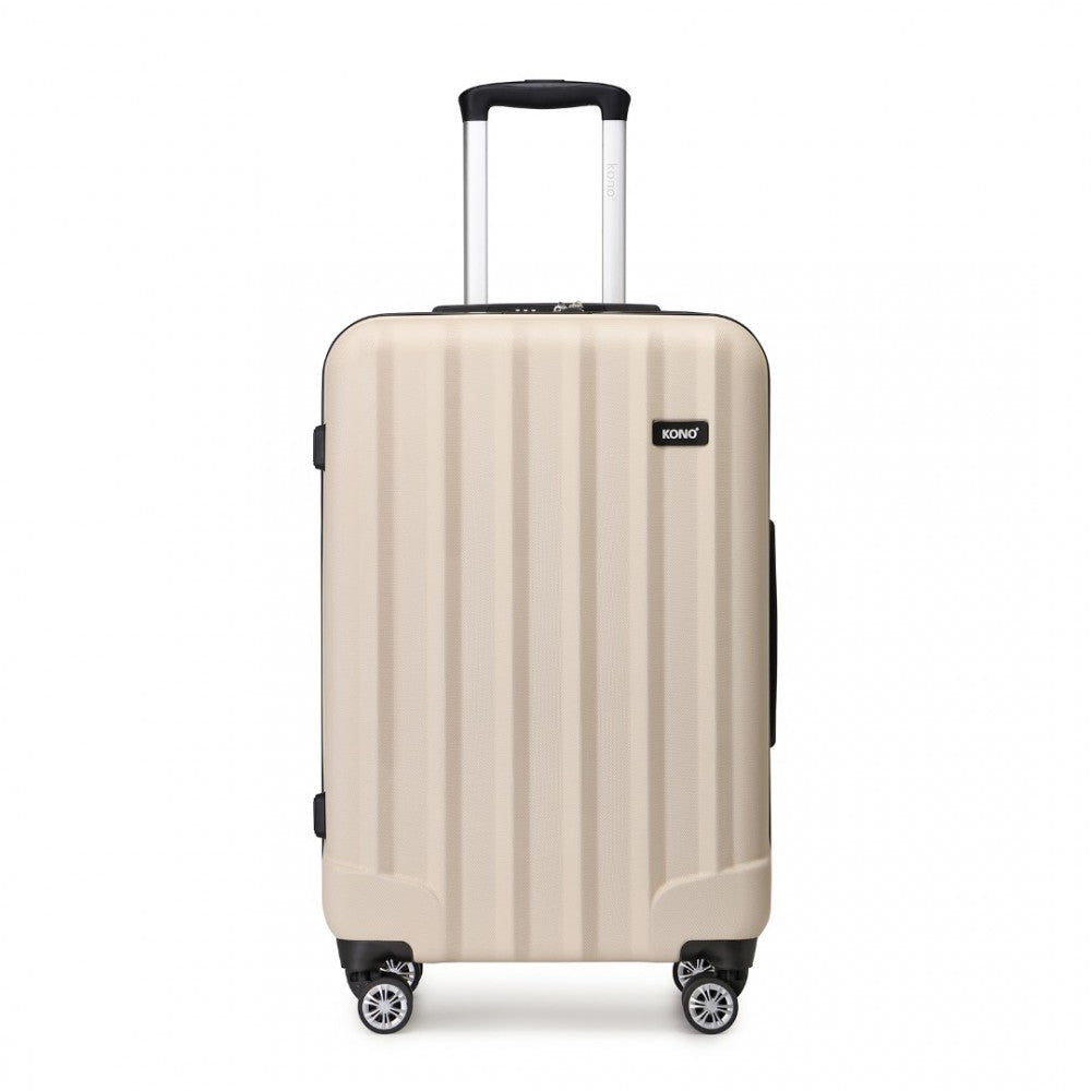 Kono 24 Inch ABS Hardshell Suitcase With Vertical Stripes