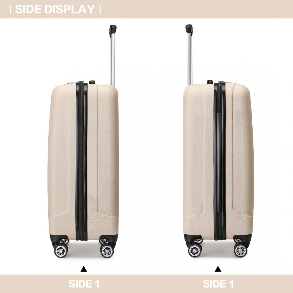 Kono 19 Inch Cabin Size ABS Hardshell Suitcase With Vertical Stripes