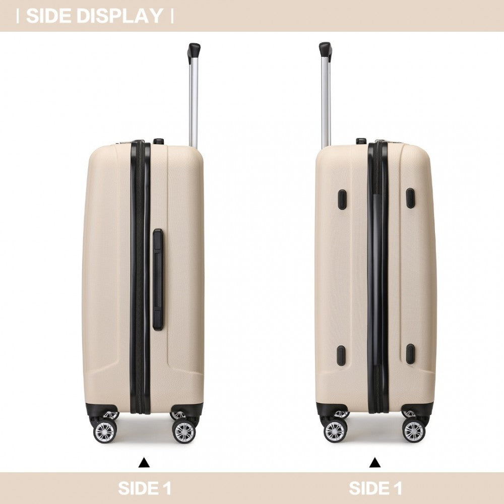 Kono 24 Inch ABS Hardshell Suitcase With Vertical Stripes