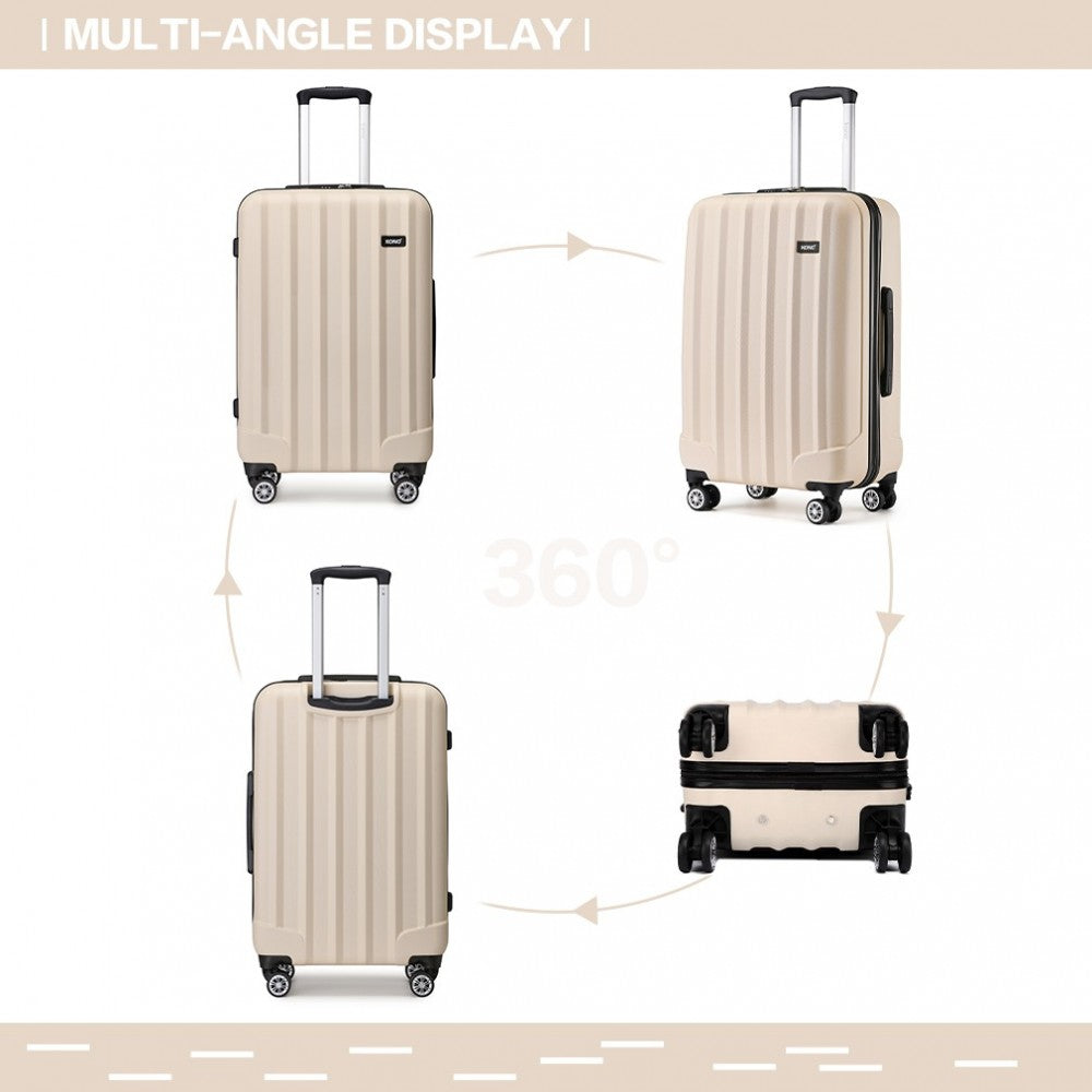 Kono 28 Inch ABS Hardshell Suitcase With Vertical Stripes