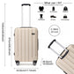 Kono 24 Inch ABS Hardshell Suitcase With Vertical Stripes