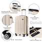 Kono 19 Inch Cabin Size ABS Hardshell Suitcase With Vertical Stripes