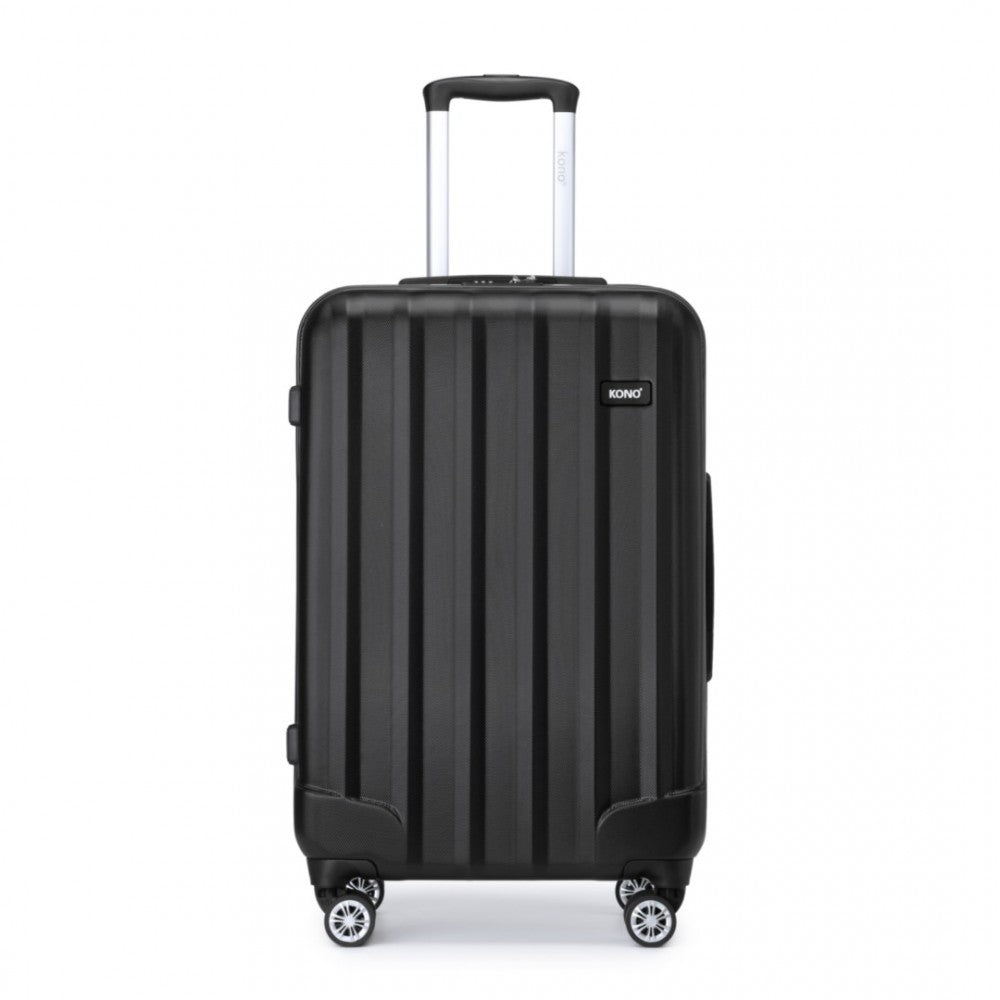 Kono 24 Inch ABS Hardshell Suitcase With Vertical Stripes