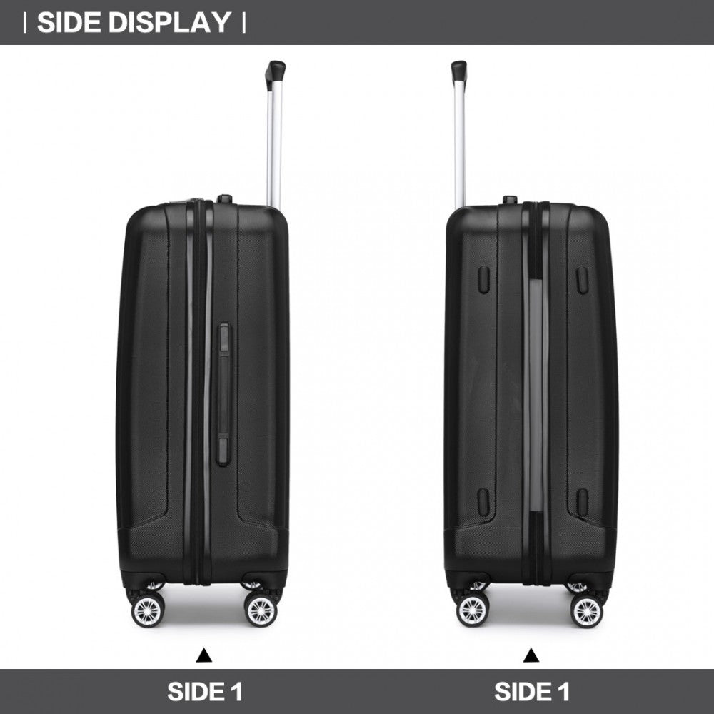 Kono 24 Inch ABS Hardshell Suitcase With Vertical Stripes