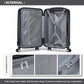 Kono 24 Inch ABS Hardshell Suitcase With Vertical Stripes