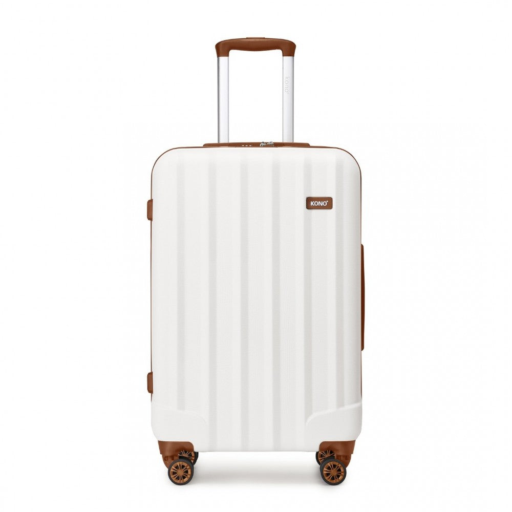 Kono 24 Inch ABS Hardshell Suitcase With Vertical Stripes