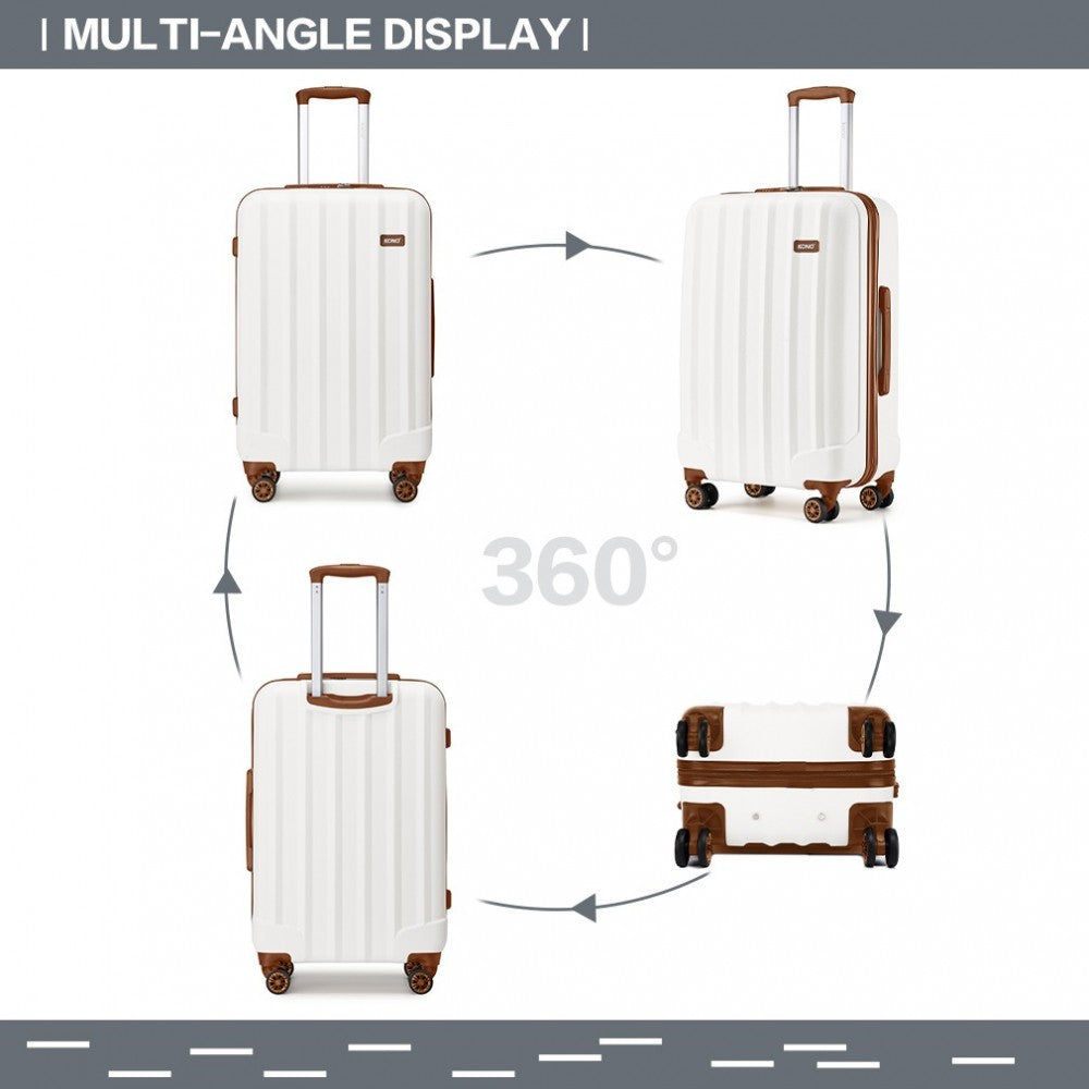 Kono 28 Inch ABS Hardshell Suitcase With Vertical Stripes