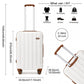 Kono 24 Inch ABS Hardshell Suitcase With Vertical Stripes