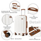 Kono 24 Inch ABS Hardshell Suitcase With Vertical Stripes