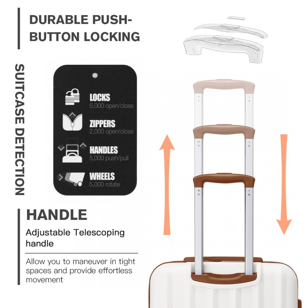 Kono 24 Inch ABS Hardshell Suitcase With Vertical Stripes