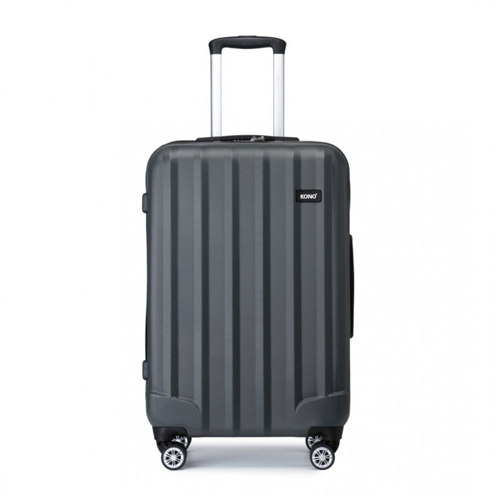 Kono 24 Inch ABS Hardshell Suitcase With Vertical Stripes