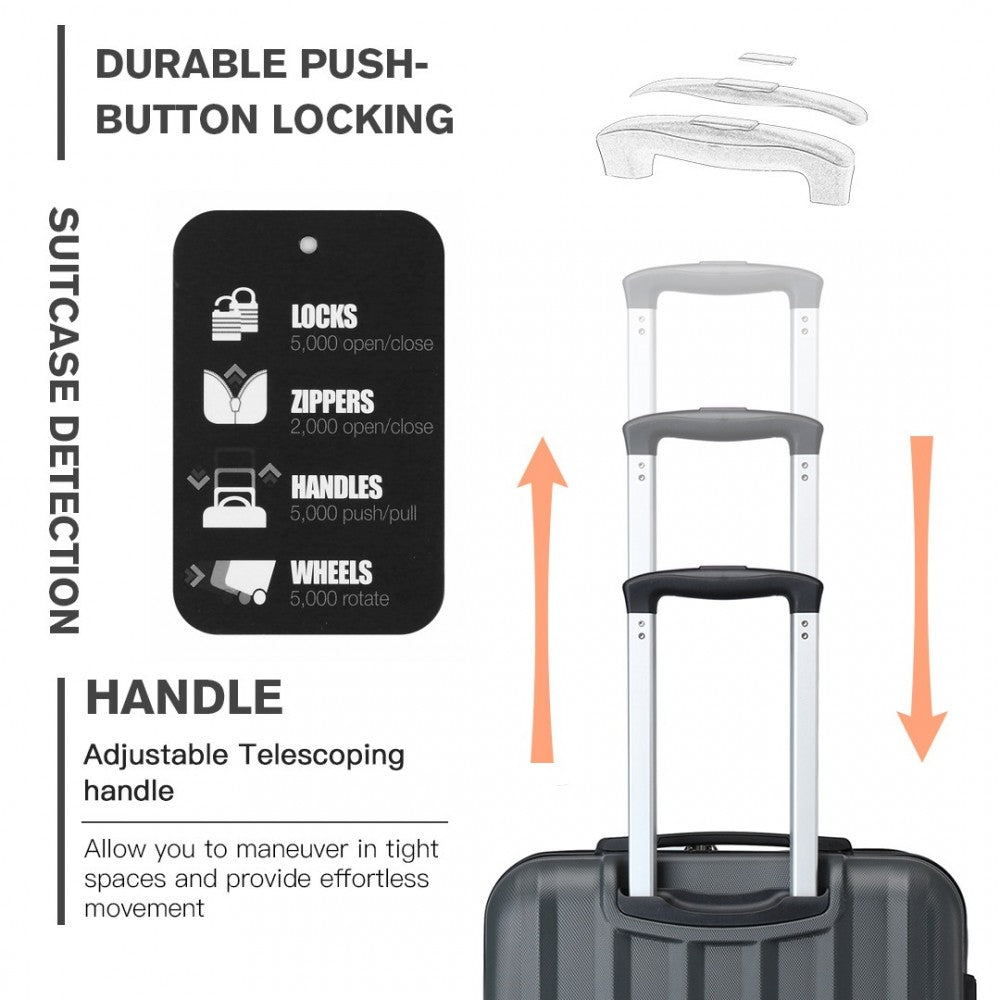 Kono 28 Inch ABS Hardshell Suitcase With Vertical Stripes