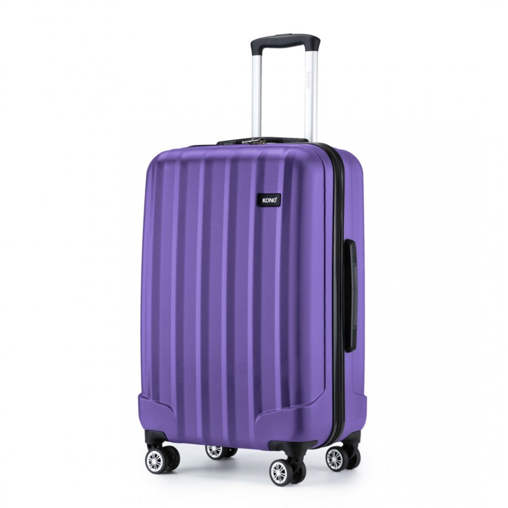 Kono 24 Inch ABS Hardshell Suitcase With Vertical Stripes