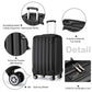 Kono 19 Inch Cabin Size ABS Hardshell Suitcase With Vertical Stripes