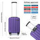 Kono 19 Inch Cabin Size ABS Hardshell Suitcase With Vertical Stripes