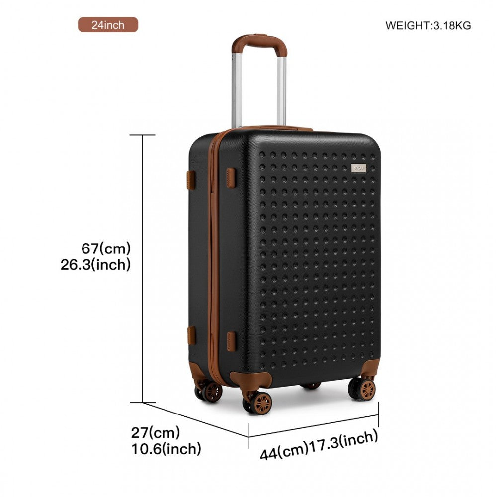 Kono 24 Inch Flexible Hard Shell ABS Suitcase With TSA Lock