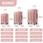 Kono 3 Piece Luggage Set 20/24/28 Inch Sleek Striped Expandable ABS + PC Suitcase With TSA Lock And Four Spinner Wheels