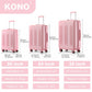 Kono 3 Piece Luggage Set 20/24/28 Inch Sleek Striped Expandable ABS + PC Suitcase With TSA Lock And Four Spinner Wheels