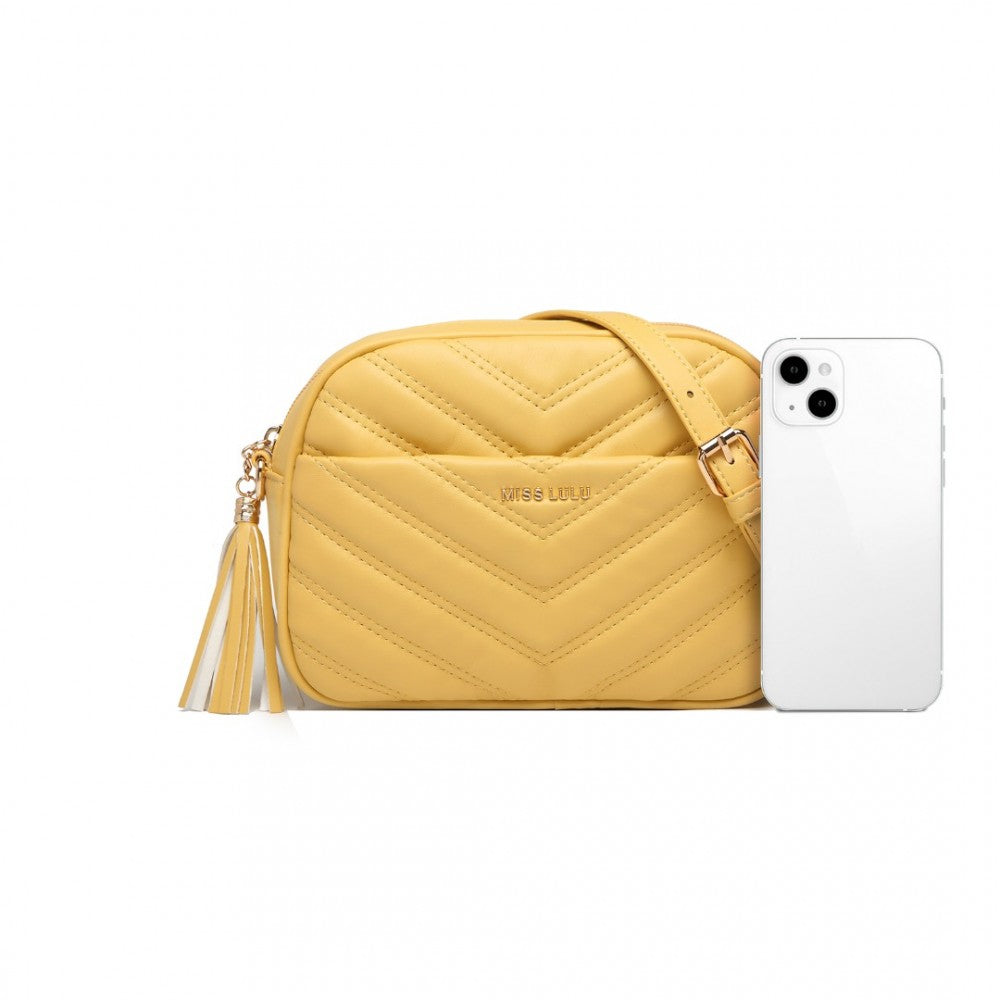 Miss LuLu Lightweight Quilted Leather Crossbody Bag