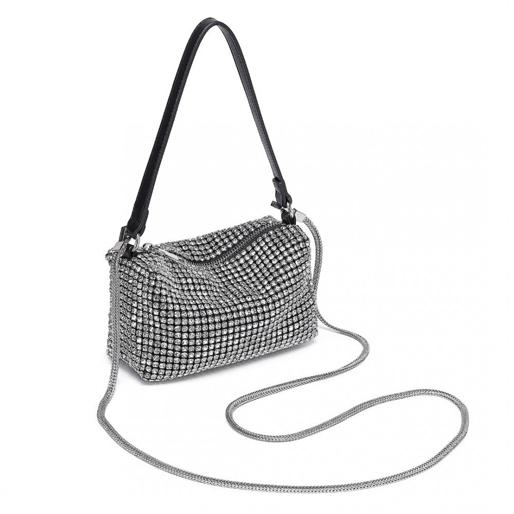 Miss LuLu Luxurious Rhinestone Crystal Evening Crossbody Bag/Handbag