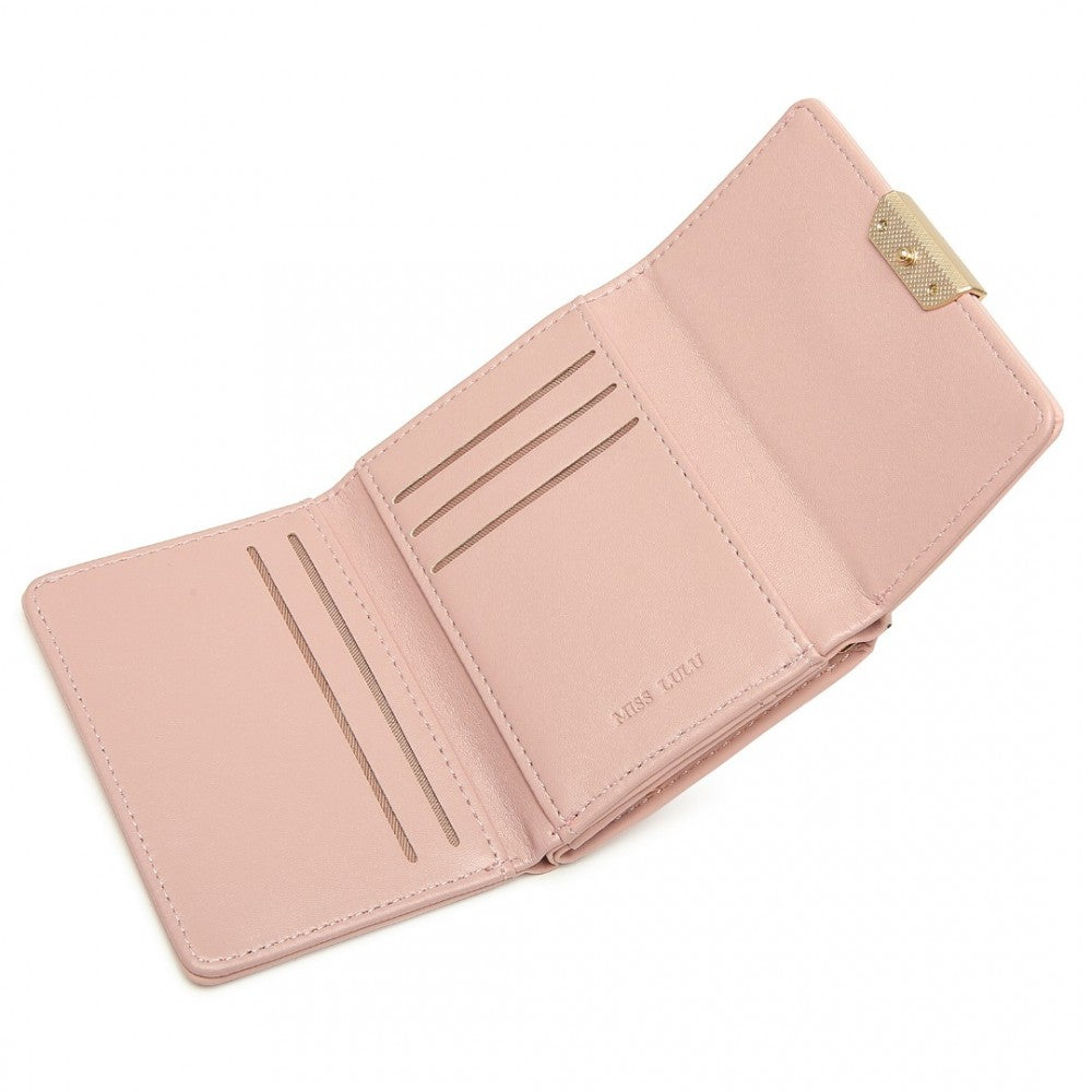 Miss LuLu PU Leather Half Circle Petal Clasp Wallet