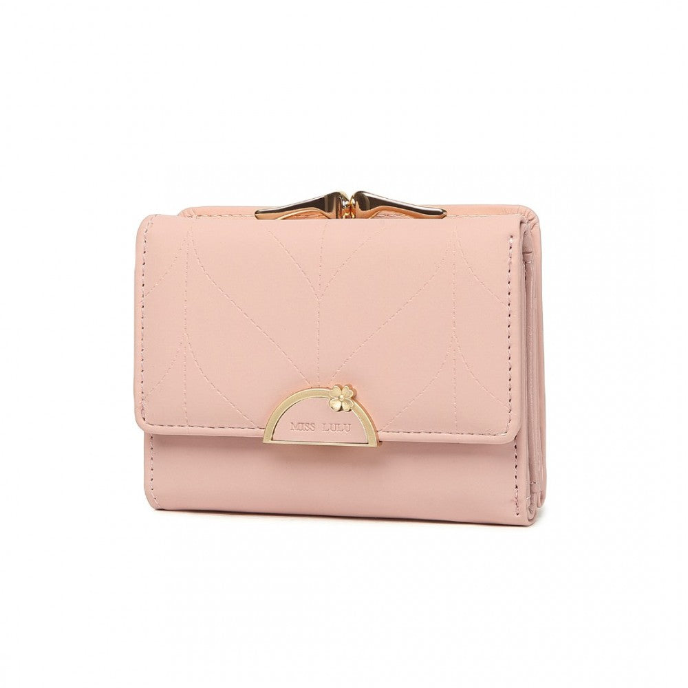 Miss LuLu PU Leather Half Circle Petal Clasp Wallet