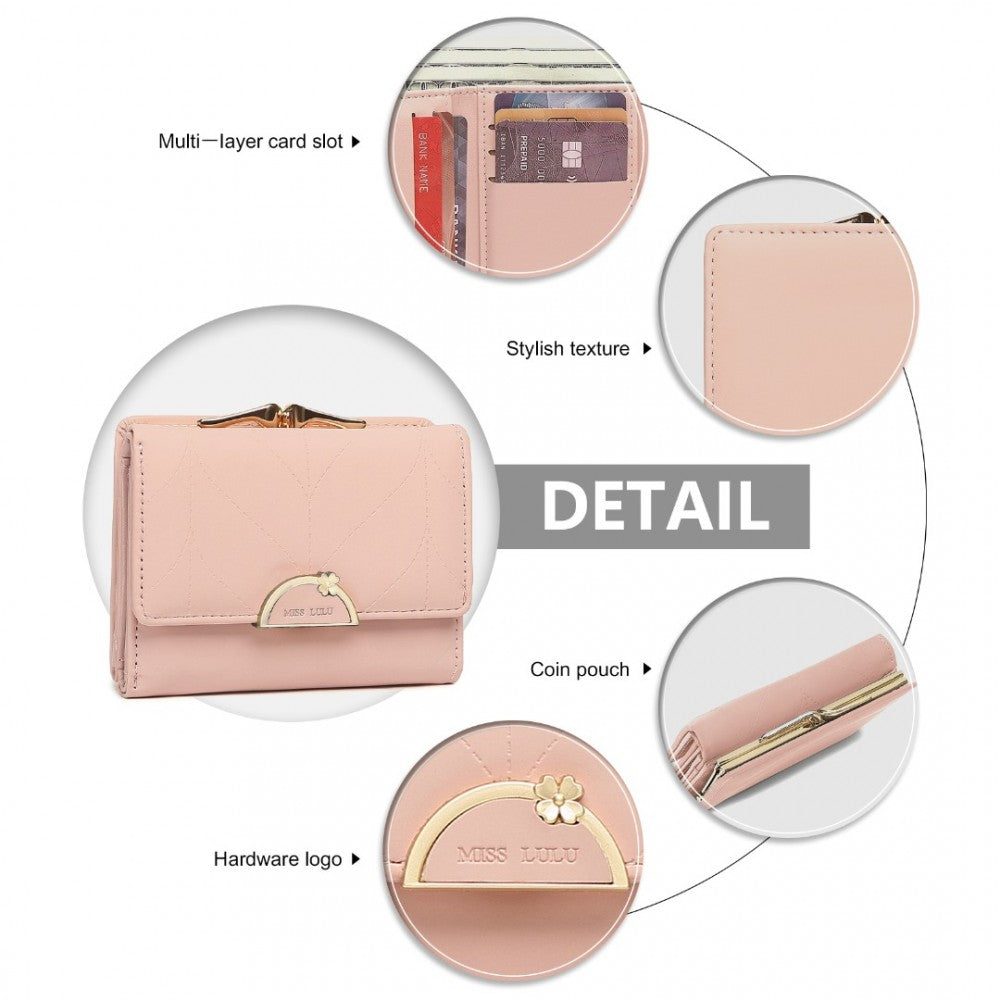 Miss LuLu PU Leather Half Circle Petal Clasp Wallet