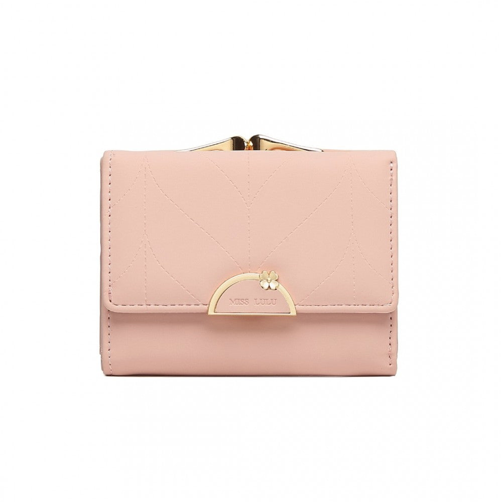 Miss LuLu PU Leather Half Circle Petal Clasp Wallet