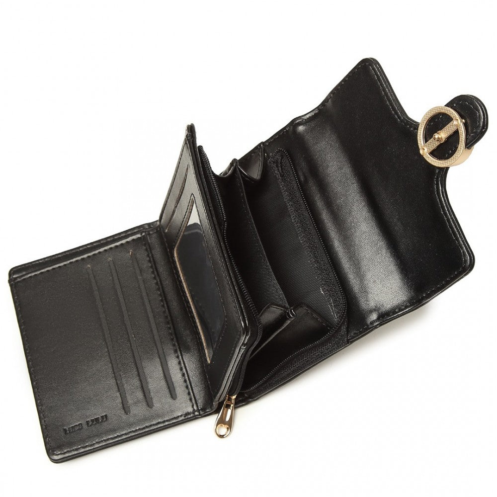 Miss LuLu PU Leather Leaf Shaped Round Clasp Wallet