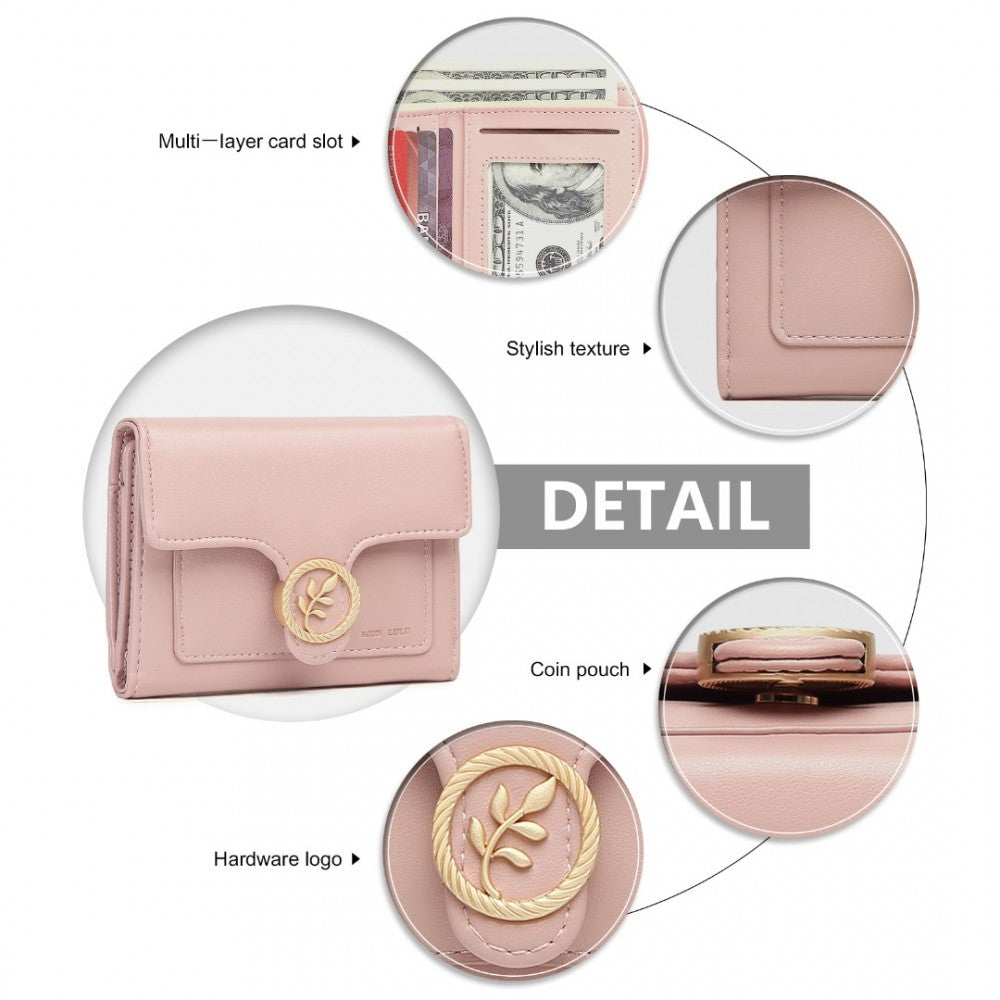 Miss LuLu PU Leather Leaf Shaped Round Clasp Wallet