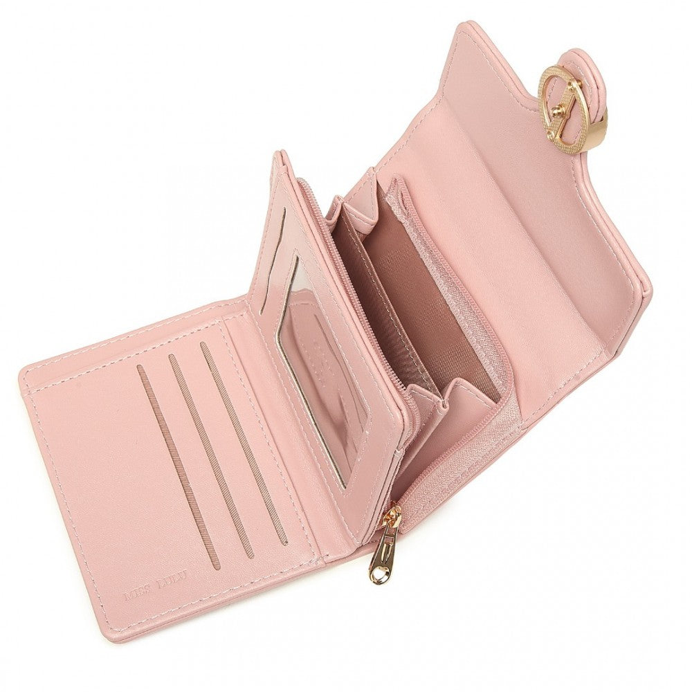 Miss LuLu PU Leather Leaf Shaped Round Clasp Wallet