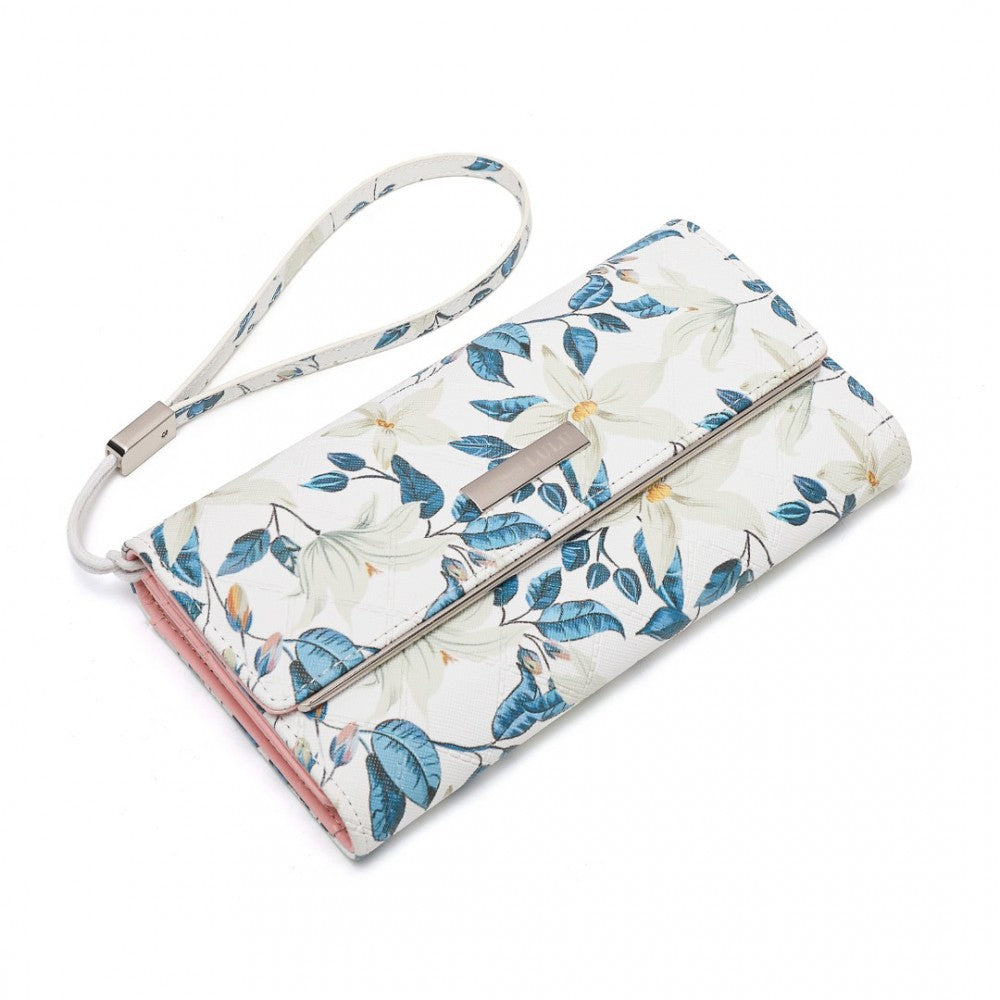 Miss LuLu Ladies' Flower Printed PU Leather Long Purse