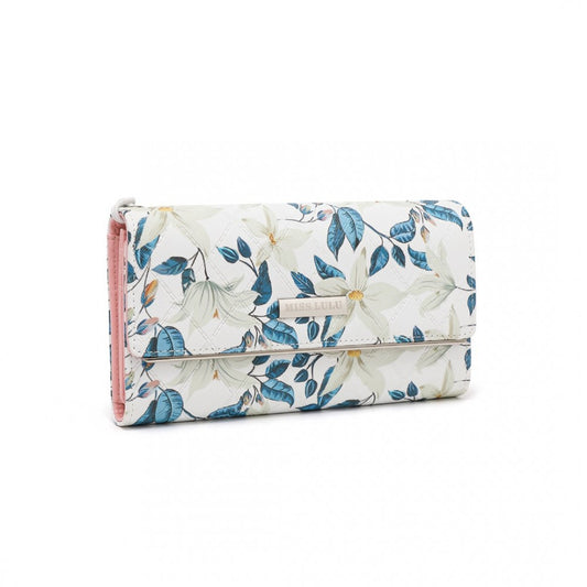 Miss LuLu Ladies' Flower Printed PU Leather Long Purse