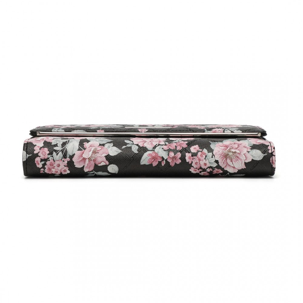 Miss LuLu Ladies' Flower Printed PU Leather Long Purse