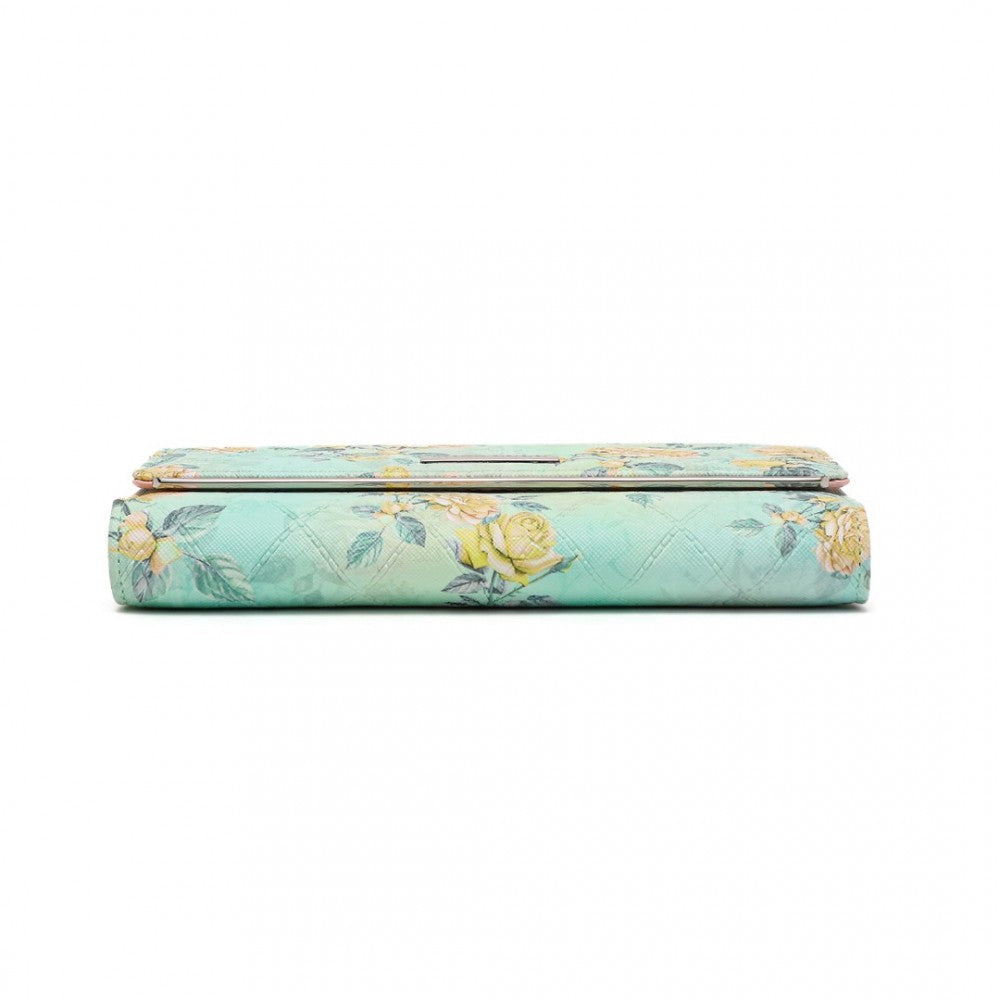 Miss LuLu Ladies' Flower Printed PU Leather Long Purse