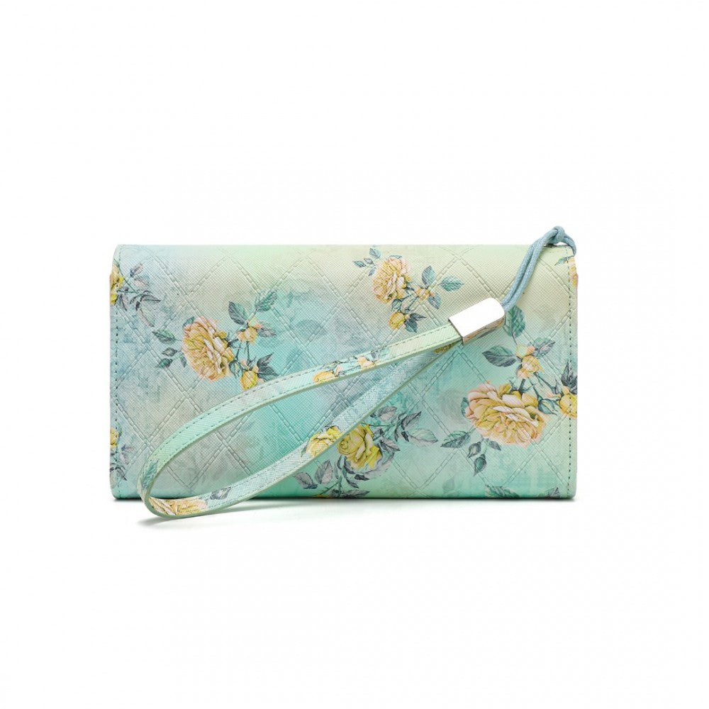 Miss LuLu Ladies' Flower Printed PU Leather Long Purse