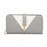 Miss LuLu Two Tone Woman's Leather Look Clutch Purse